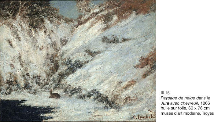 Gustave Courbet, Paysage de neige dans le Jura, avec chevreuil
