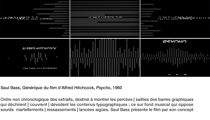 Saul Bass, Générique du film d'Alfred Hitchcock, Psycho, 1960
